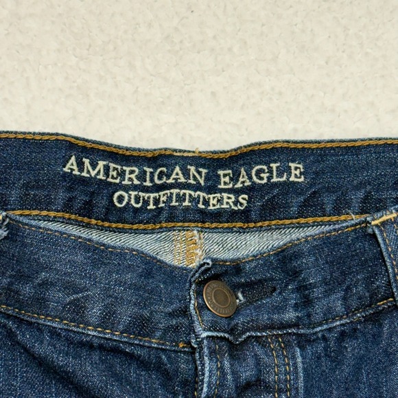 American Eagle Vintage Hi-Rise Jeans Dark Wash Denim Womens Size 16 Short - Picture 2 of 9